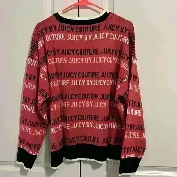 Juicy Couture Sweater size XL Pink Y2K style NWT - Picture 2 of 7